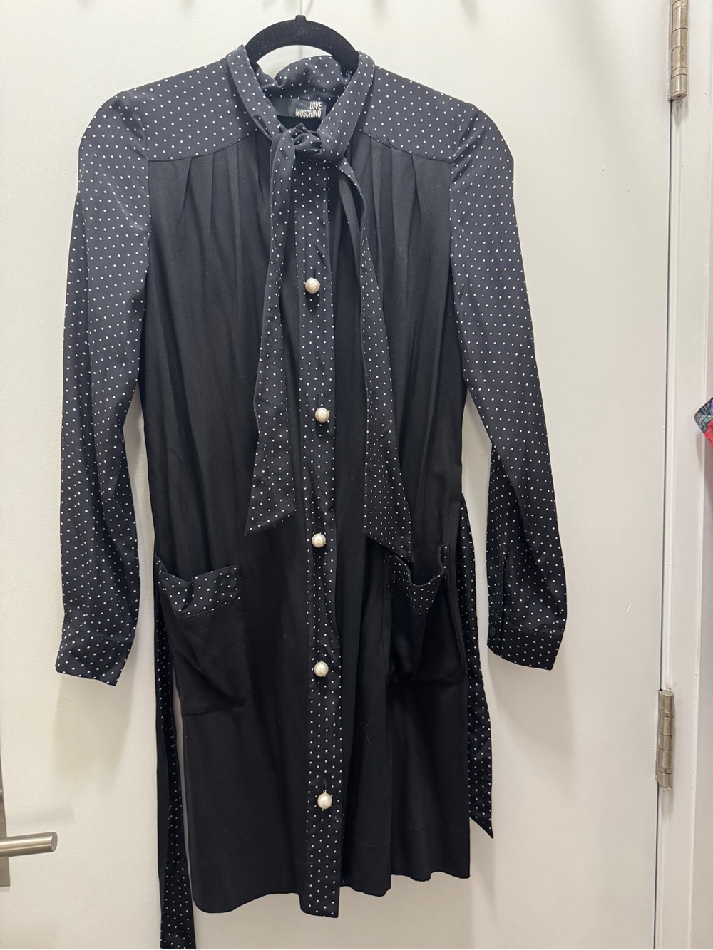 Silk and Wool Love Moschino Polka Dot Dress